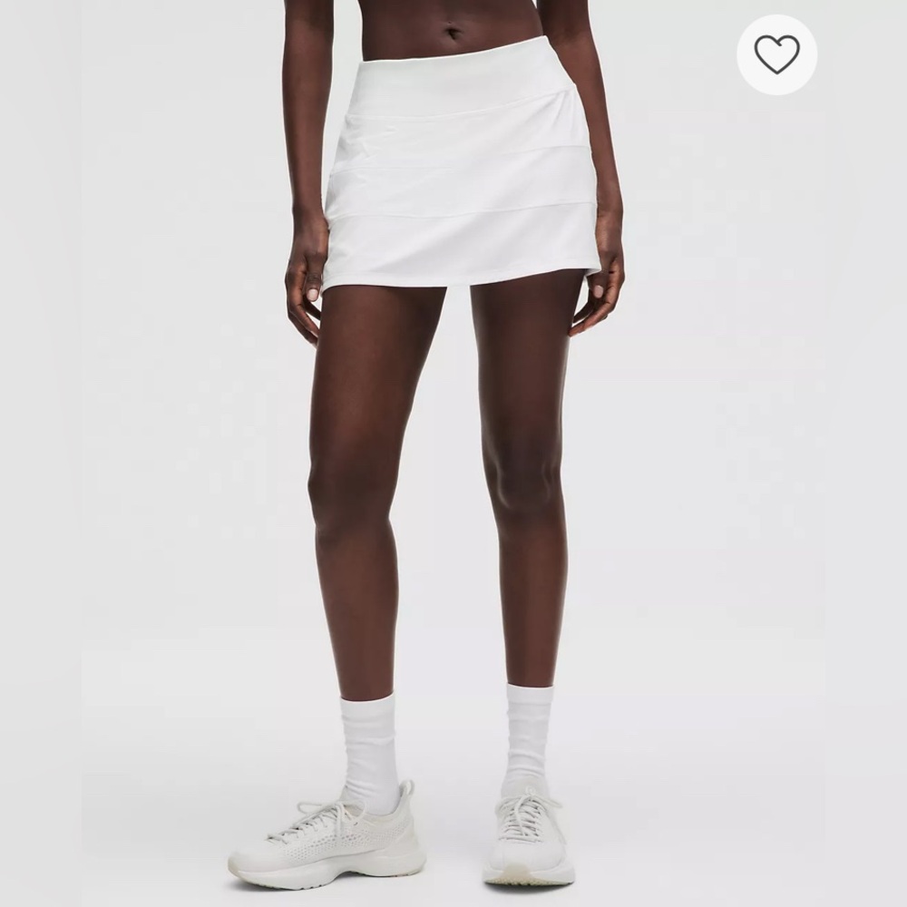 Lululemon Athletica Size 4 White Pace Rival Mid-Rise Skirt Long